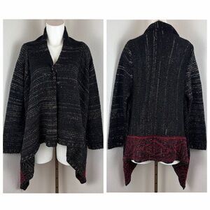 BCBGMaxAzria Knit Open Front Draped Cardigan Sweater